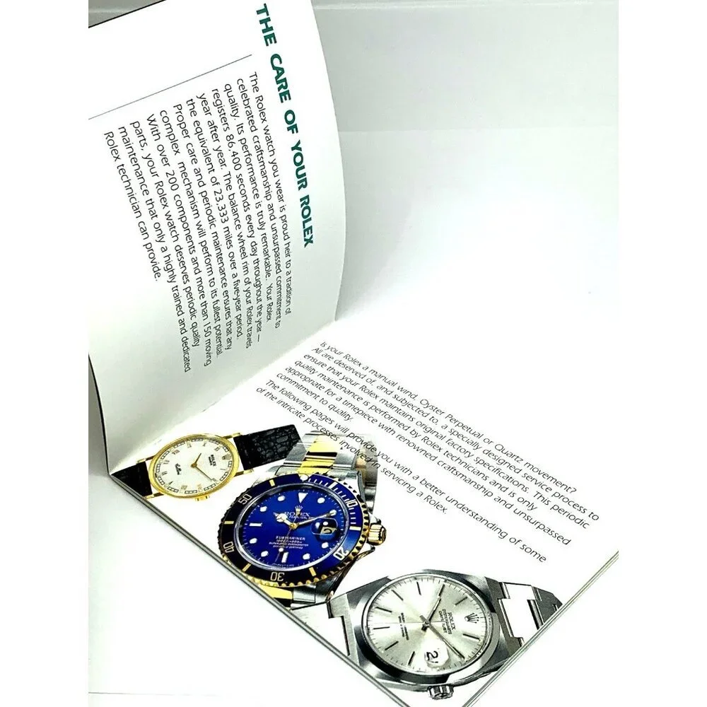 Authentic Green Factory Service Booklet Manual The Care of Your Rolex Watch